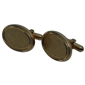 Vintage 1971 Avon "Citation" Gold Tone Brushed Oval Cufflinks